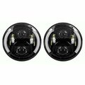 Metra Electronics 7 in. Round 6 LED Headlight with Partial Halogen Black METJP-703B